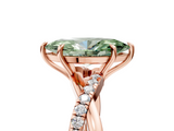 Rose gold Fancy Green Marquise  Cut Diamond Twisted Band with Pavé Setting and Four-Prong Setting_24