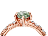 Rose gold Fancy Green Marquise  Cut Diamond Vine Band with Four-Prong Setting_61