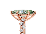 Rose gold Fancy Green Marquise  Cut Diamond Vine Band with Four-Prong Setting_62