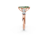 Rose gold Fancy Green Marquise  Cut Five-Stone Prong Set Diamond Ring with Classic Band_34