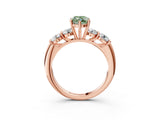 Rose gold Fancy Green Marquise  Cut Five-Stone Prong Set Diamond Ring with Classic Band_35