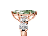 Rose gold Fancy Green Marquise  Cut Five-Stone Prong Set Diamond Ring with Classic Band_37