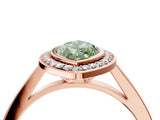 Rose gold Fancy Green Marquise Cut Halo Bezel Diamond Pave Band Ring_4