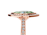 Rose gold Fancy Green Marquise Cut Halo Bezel Diamond Pave Band Ring_5