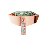 Rose gold Fancy Green Marquise Cut Halo Diamond Engagement Ring with Split Shank Band and Four-Prong Setting_5