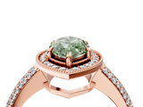 Rose gold Fancy Green Marquise  Cut Halo Diamond Pave Band with Four-Prong Setting_41