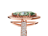 Rose gold Fancy Green Marquise  Cut Halo Diamond Pave Band with Four-Prong Setting_42