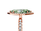 Rose gold Fancy Green Marquise Cut Halo Diamond Pave Band with Prong Setting_5
