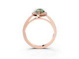 Rose gold Fancy Green Marquise Cut Halo Diamond Ring with Solitaire Band and Prong Setting_3
