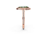 Rose gold Fancy Green Marquise  Cut Halo Pave Split Shank Prong Setting Ring_35