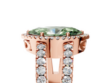Rose gold Fancy Green Marquise  Cut Halo Split Shank Diamond Ring with Four-Prong Setting_67