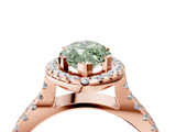 Rose gold Fancy Green Marquise  Cut Halo Split Shank Pave Set Ring_66