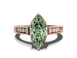 Rose gold Fancy Green Marquise  Cut Milgrain Channel Set Engagement Ring with Solitaire Prong Setting_71