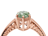 Rose gold Fancy Green Marquise  Cut Milgrain Channel Set Engagement Ring with Solitaire Prong Setting_75