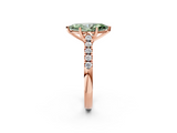 Rose gold Fancy Green Marquise  Cut Pavé Band Solitaire Ring with Four-Prong Setting_64