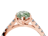 Rose gold Fancy Green Marquise  Cut Pavé Band Solitaire Ring with Four-Prong Setting_66