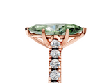 Rose gold Fancy Green Marquise  Cut Pavé Band Solitaire Ring with Four-Prong Setting_67