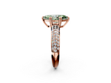 Rose gold Fancy Green Marquise  Cut Pave Diamond Engagement Ring with Channel Set Band and Four-Prong Setting_22