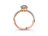 Rose gold Fancy Green Marquise  Cut Pave Diamond Engagement Ring with Channel Set Band and Four-Prong Setting_23