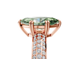 Rose gold Fancy Green Marquise  Cut Pave Diamond Engagement Ring with Channel Set Band and Four-Prong Setting_25