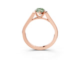 Rose gold Fancy Green Marquise Cut Solitaire Cathedral Diamond Engagement Ring with Channel-Set Band and Four-Prong Setting_6