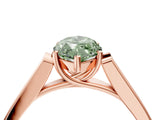 Rose gold Fancy Green Marquise Cut Solitaire Cathedral Diamond Engagement Ring with Channel-Set Band and Four-Prong Setting_7