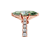 Rose gold Fancy Green Marquise  Cut Solitaire Diamond Engagement Ring with Pave Band and Four-Prong Setting_205