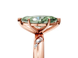 Rose gold Fancy Green Marquise Cut Solitaire Diamond Engagement Ring with Twisted Pave Band and Four-Prong Setting_8