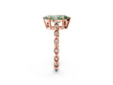 Rose gold Fancy Green Marquise Cut Solitaire Diamond Ring with Infinity Twist Band and Four-Prong Setting_26