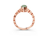 Rose gold Fancy Green Marquise Cut Solitaire Diamond Ring with Infinity Twist Band and Four-Prong Setting_27
