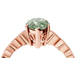 Rose gold Fancy Green Marquise Cut Solitaire Diamond Ring with Infinity Twist Band and Four-Prong Setting_28