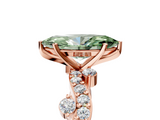 Rose gold Fancy Green Marquise  Cut Solitaire Diamond Twisted Band with Pave Setting_64