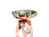 Rose gold Fancy Green Marquise  Cut Solitaire Diamond with Side Stones on Criss-Cross Band and Four-Prong Setting_8