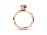 Rose gold Fancy Green Marquise  Cut Solitaire Engagement Ring with Flat Band and Four-Prong Setting 4
