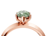 Rose gold Fancy Green Marquise  Cut Solitaire Engagement Ring with Flat Band and Four-Prong Setting 5