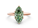 Rose gold Fancy Green Marquise  Cut Solitaire Engagement Ring with Four-Prong Setting and Classic Band_20
