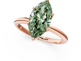 Rose gold Fancy Green Marquise  Cut Solitaire Engagement Ring with Four-Prong Setting and Classic Band_21