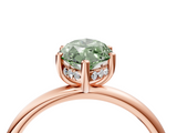 Rose gold Fancy Green Marquise  Cut Solitaire Engagement Ring with Four-Prong Setting and Classic Band_24