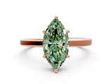 Rose gold Fancy Green Marquise  Cut Solitaire Engagement Ring with Four-Prong Setting on a Classic Band_49