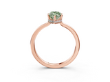 Rose gold Fancy Green Marquise  Cut Solitaire Engagement Ring with Four-Prong Setting on a Classic Band_52