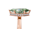 Rose gold Fancy Green Marquise  Cut Solitaire Engagement Ring with Four-Prong Setting on a Classic Band_54