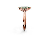 Rose gold Fancy Green Marquise  Cut Solitaire Engagement Ring with Tapered Band and Four-Prong Setting 2