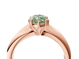 Rose gold Fancy Green Marquise  Cut Solitaire Engagement Ring with Tapered Band and Four-Prong Setting 4