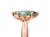 Rose gold Fancy Green Marquise  Cut Solitaire Engagement Ring with Tapered Band and Four-Prong Setting 5