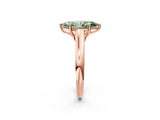 Rose gold Fancy Green Marquise Cut Solitaire Engagement Ring with Tapered Band and Four-Prong Setting_5