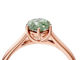 Rose gold Fancy Green Marquise Cut Solitaire Engagement Ring with Tapered Band and Four-Prong Setting_7