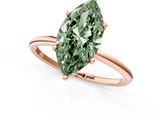 Rose gold Fancy Green Marquise  Cut Solitaire Engagement Ring with Thin Band and Four-Prong Setting_4