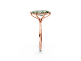 Rose gold Fancy Green Marquise  Cut Solitaire Engagement Ring with Thin Band and Four-Prong Setting_5