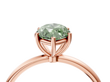 Rose gold Fancy Green Marquise  Cut Solitaire Engagement Ring with Thin Band and Four-Prong Setting_7