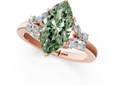 Rose gold Fancy Green Marquise  Cut Solitaire Floral Diamond Ring with Four-Prong Setting_54